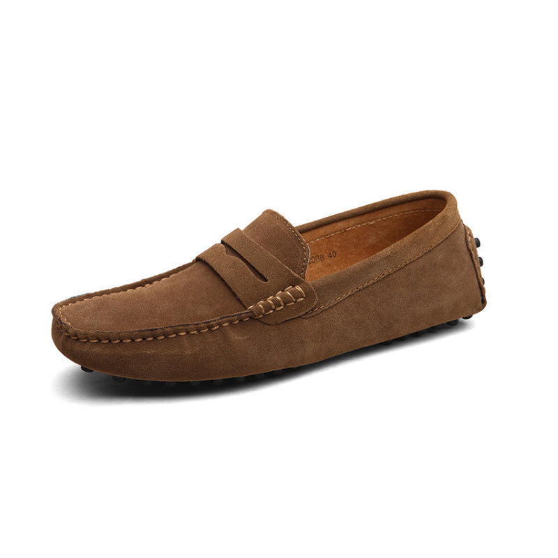 Men Casual Shoes Classic Original Suede Leather Penny Loafers Slip On Flats Male Moccasins Peas Shoes