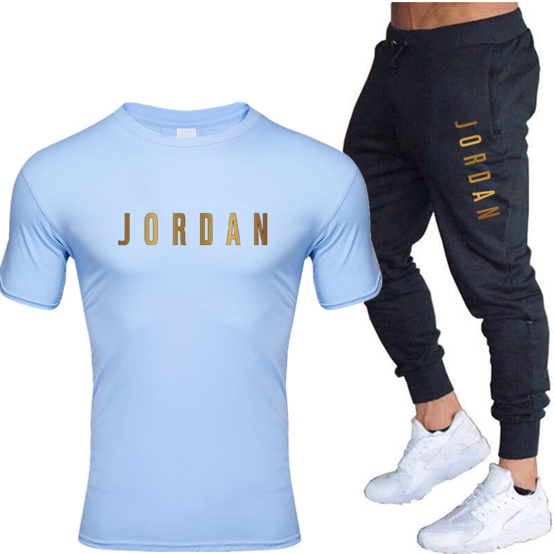 2020 Men's Sets T Shirts+pants Two Pieces Sets Casual Tracksuit Men/Women Jordan 23 suit print Tops+Pants Gyms Fitness trousers